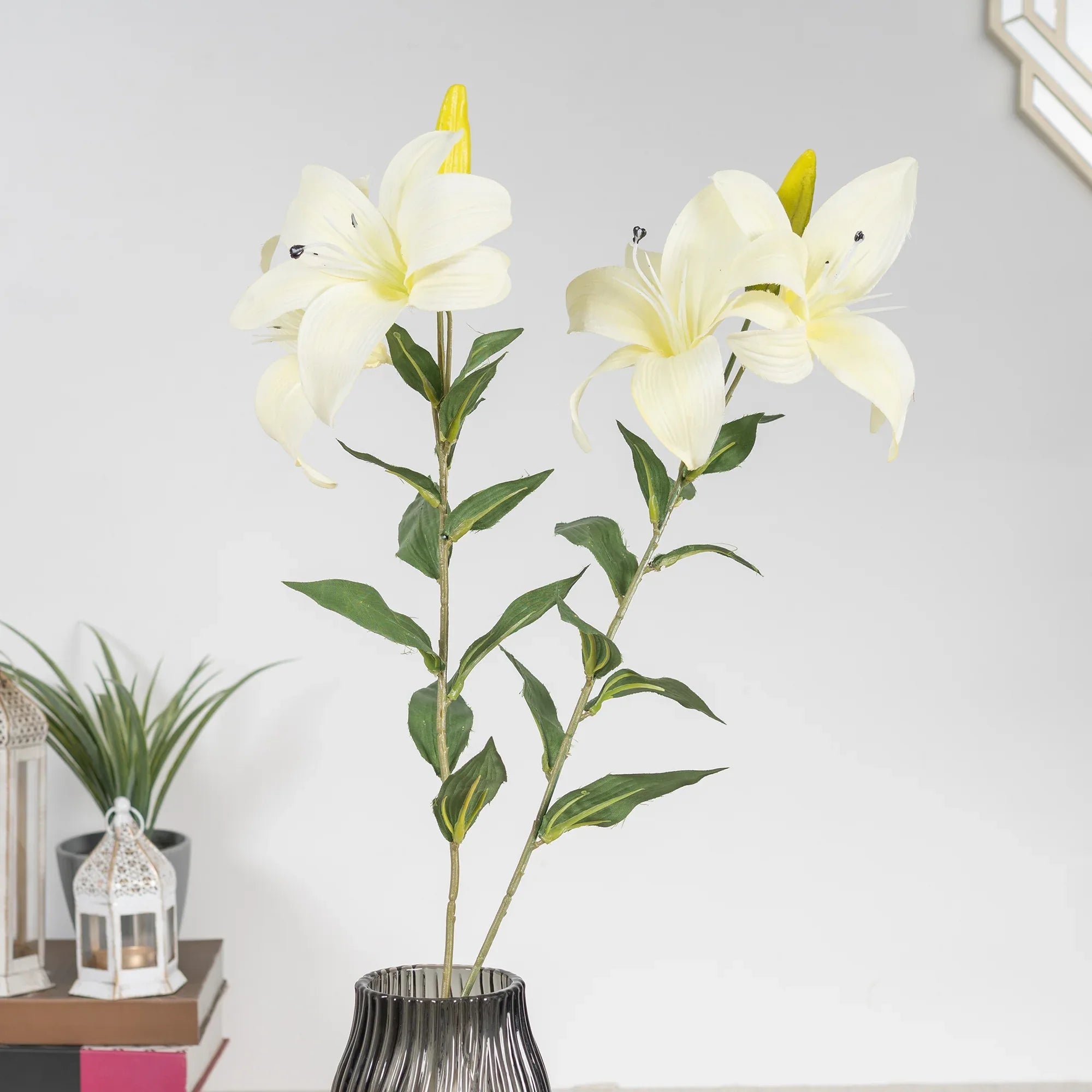 Elora White Lily Faux Flower 73 Cm in White Colour - HomeTown