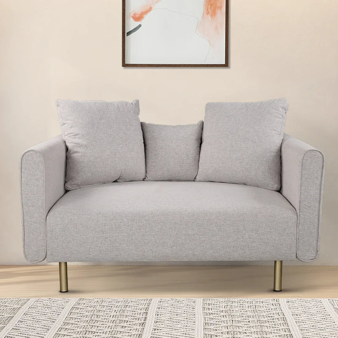 Asher Fabric Two Seater Sofa in Grey Colour - HomeTown