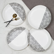Linea Melamine Dinner Plate Set of 4 in Black & White Colour - HomeTown