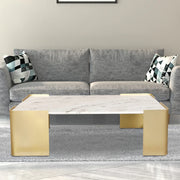 Palatine Marble Top Center Table in White & Gold Colour - HomeTown