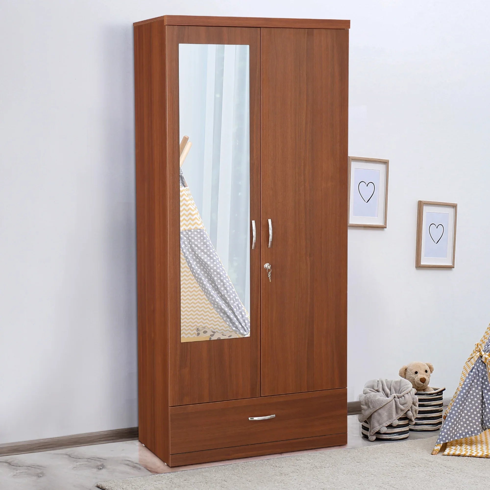 Ultima 2 door wardrobe in Walnut Finish - HomeTown
