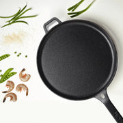Enamel Free Cast Iron Induction Base Flat Tawa 28 Cm in Black Colour - HomeTown