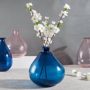 Phiona Glass Modern Organic Shapped Handcrafted Vase 32 Cm in Indigo Colour - HomeTown