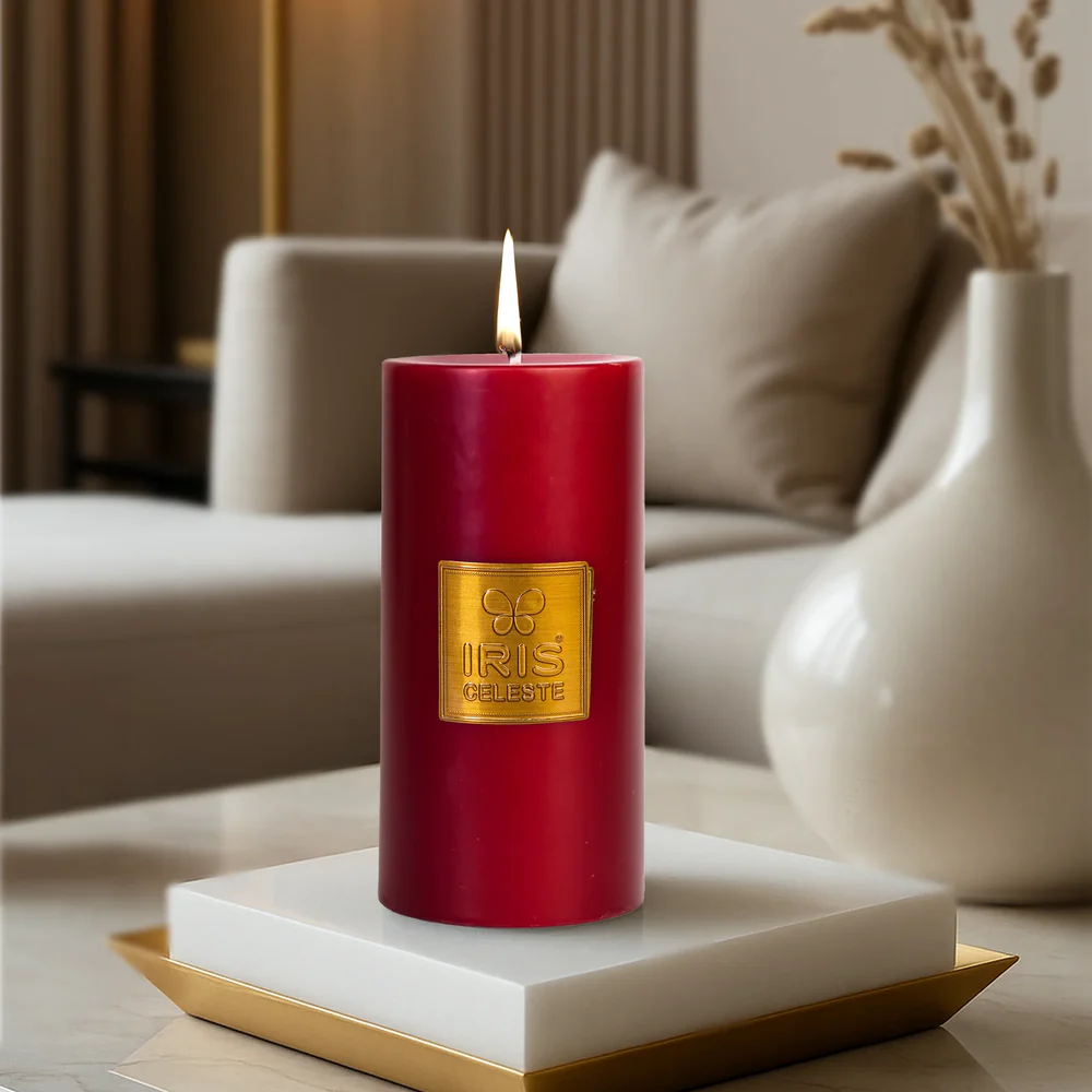 IRIS CELESTE  PILLAR CANDLE  ICAC09013RG