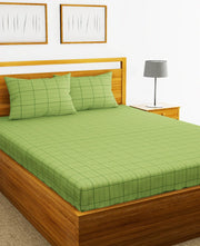 Mt Fit Cotton King Fitted Bedsheet 274X274 CM in Olive Colour - HomeTown