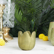 Phiona Glass Lotus Inspired Handcrafted Votive 10 Cm in Emerald Colour - HomeTown