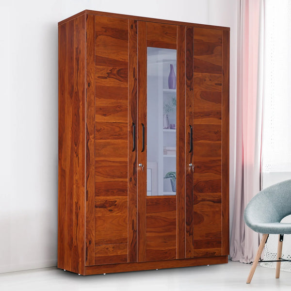 Antwerp Three Door Wardrobe in Sheesham Colour - HomeTown
