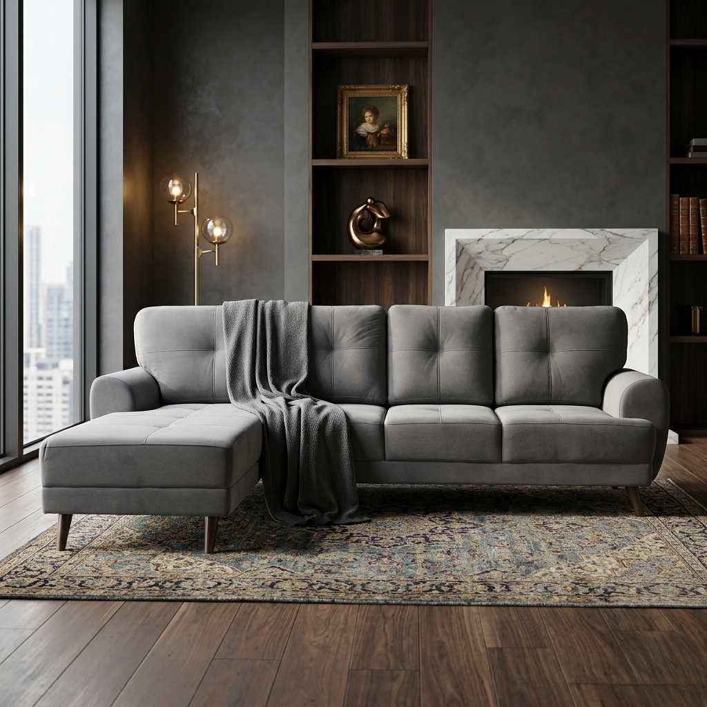 RIGA LYRA FAB LOUNGER LARGE D GREY RH