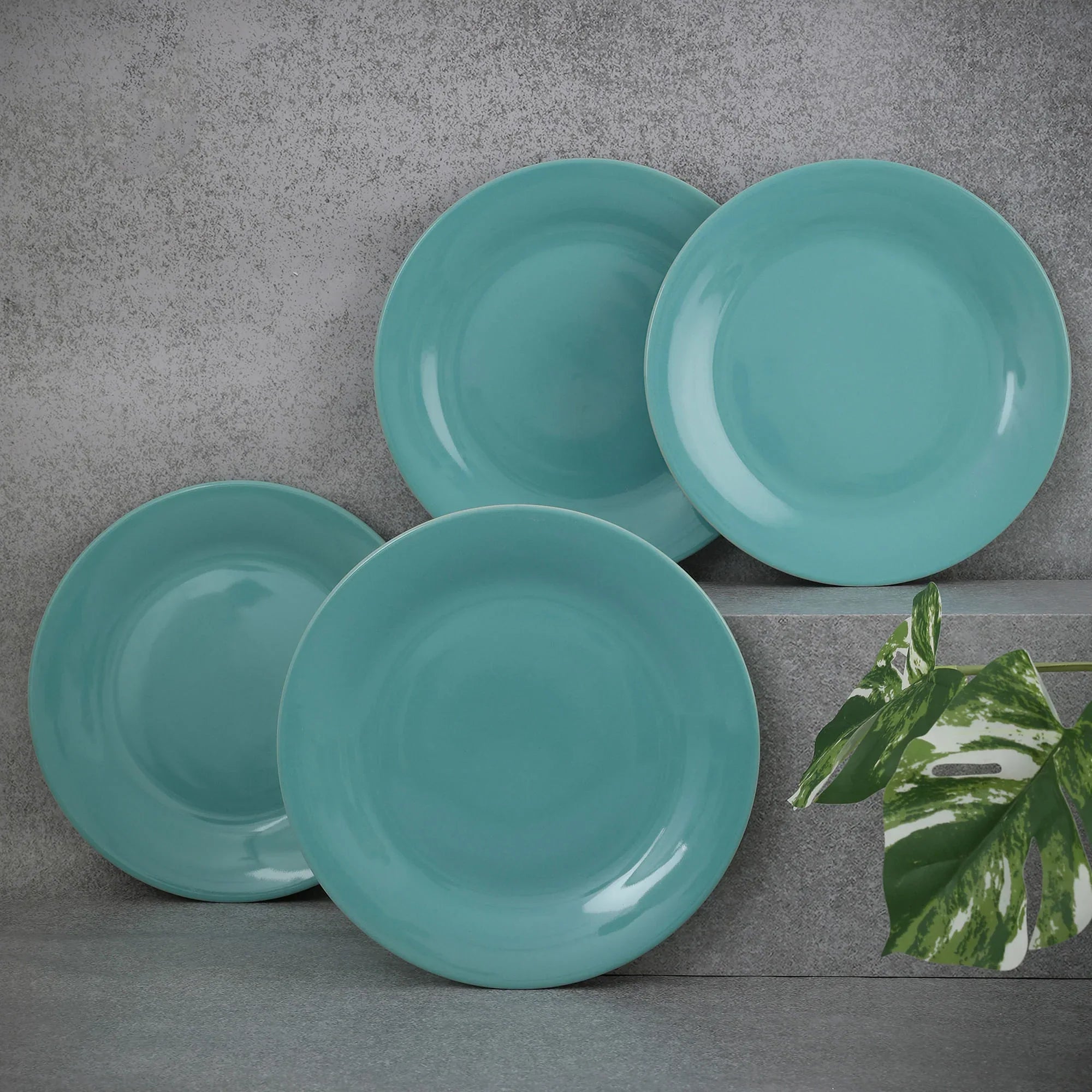Palette Ceramic 10.5 Inch Dinner Plate 4 Pcs in Blue Colour - HomeTown