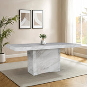 Garnet Marble Finish Six Seater Dining Table in White Colour - HomeTown