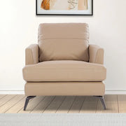 Soren Half Leather Single Seater Sofa in Mushroom Colour - HomeTown