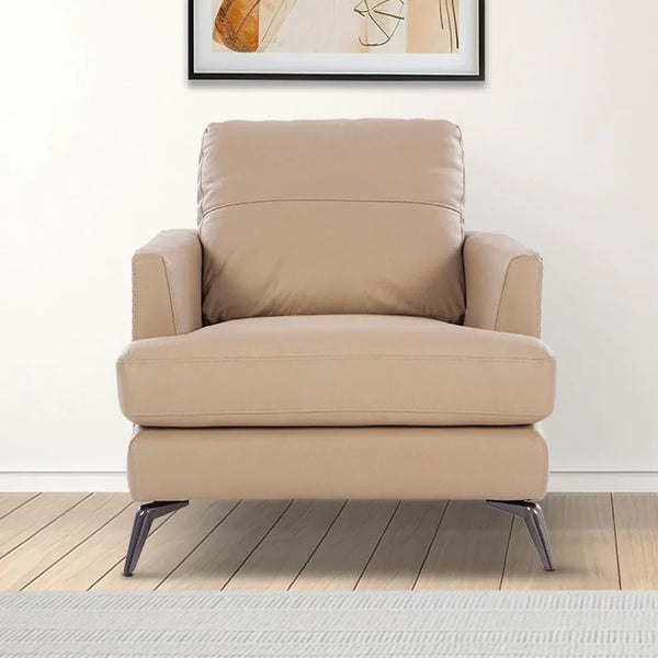 Soren Half Leather Sofa in Mashroom Color | 1 Seater dimensions
