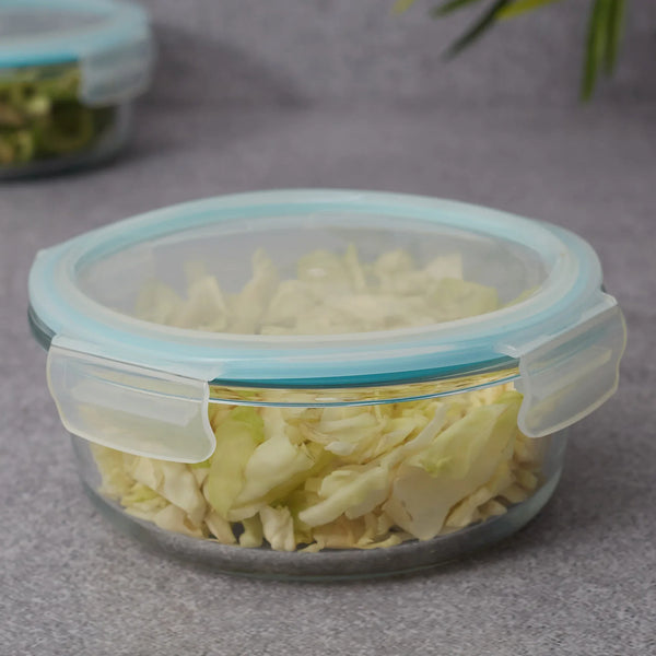 Robust Glass Round Container with PP Lid 950ML in Transparent Colour dimensions