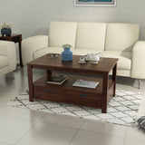 Antwerp Sheesham Wood Center Table with Drawers in Sheesham Colour
