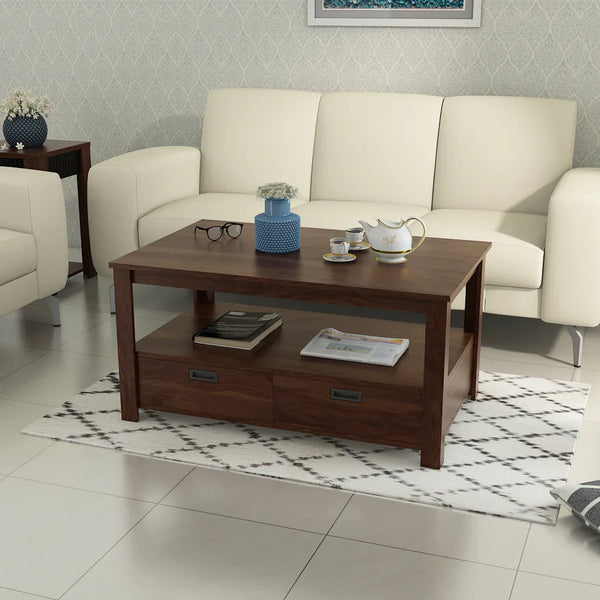 Antwerp Center Table With Drawer in Sheesham Colour - HomeTown