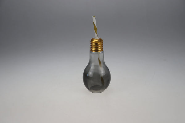 Manhattan Glass Bulb Sipper 400 Ml in Grey Colour dimensions