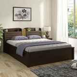 Magnum Engineered Wood Queen Bed with Hydraulic Storage in Urban Walnut Colour