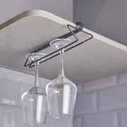 Lattice Metal Space Saver Wine Glass/Champagne Glass/Stemware Holder in Black Colour - HomeTown