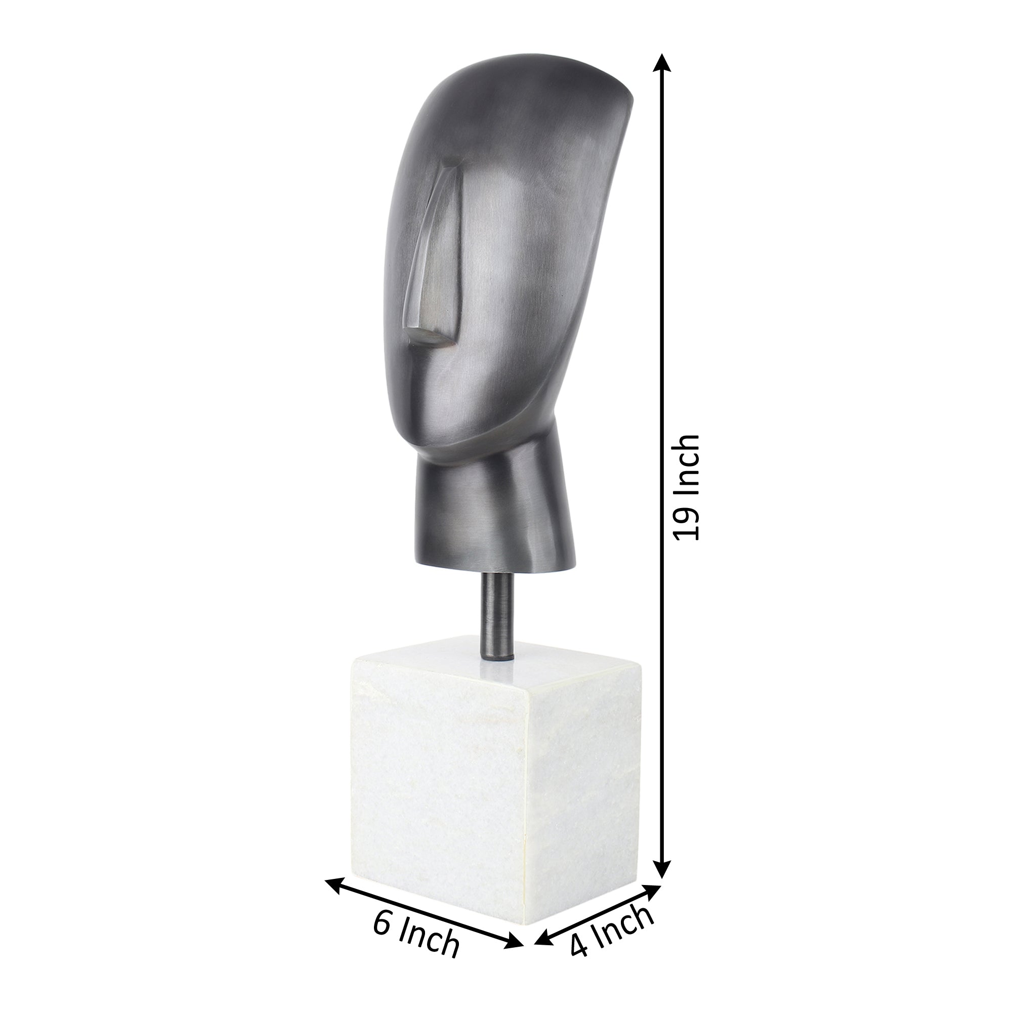 Marble Muse Visage In Black with White Marble