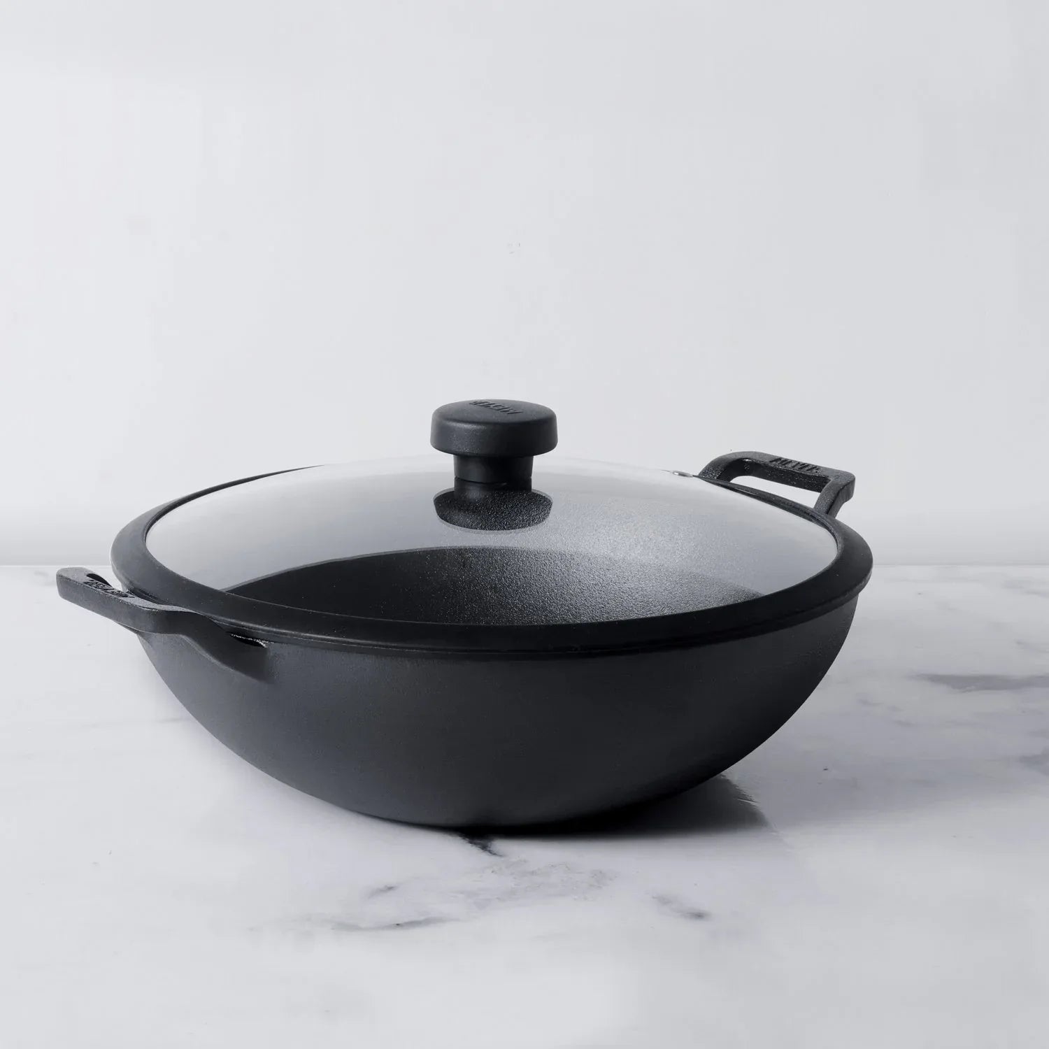 Cast Iron Induction Base Enamel Free Kadai With Glass Lid 26Cm 3 Lt In Black Colour by Meyer - HomeTown