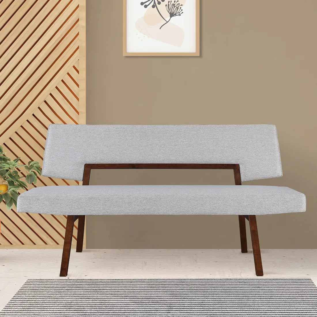 Lillian Solidwood Six Seater Dining Bench in Walnut Colour - HomeTown