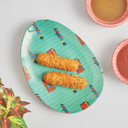 Milan Wooden Oval Serving Platter Small in Multi Colour - HomeTown