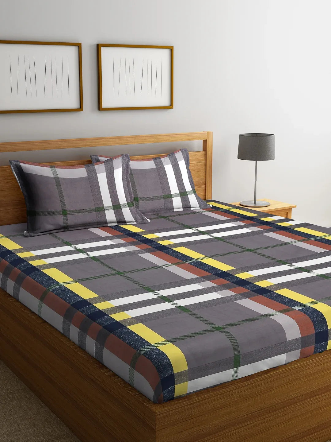 Carnival Double Bedsheet 220 x 230 CM in Brown Colour - HomeTown