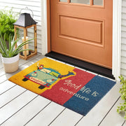 Good Life Is Adventure Printed Coir Doormat 40x60 CM in Multi Colour - HomeTown