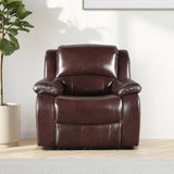 Rhine Half Leather 1 Seater Electric Recliner Sofa in Brown Colour