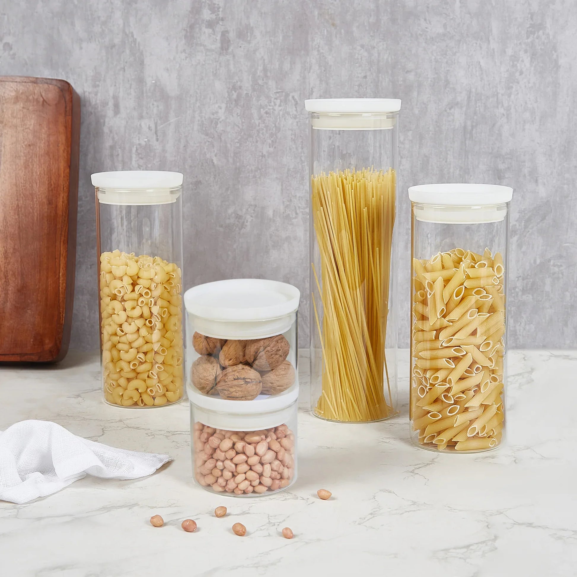 Fiesta Borosilicate Glass Pantry Storage Jar Set of in Clear