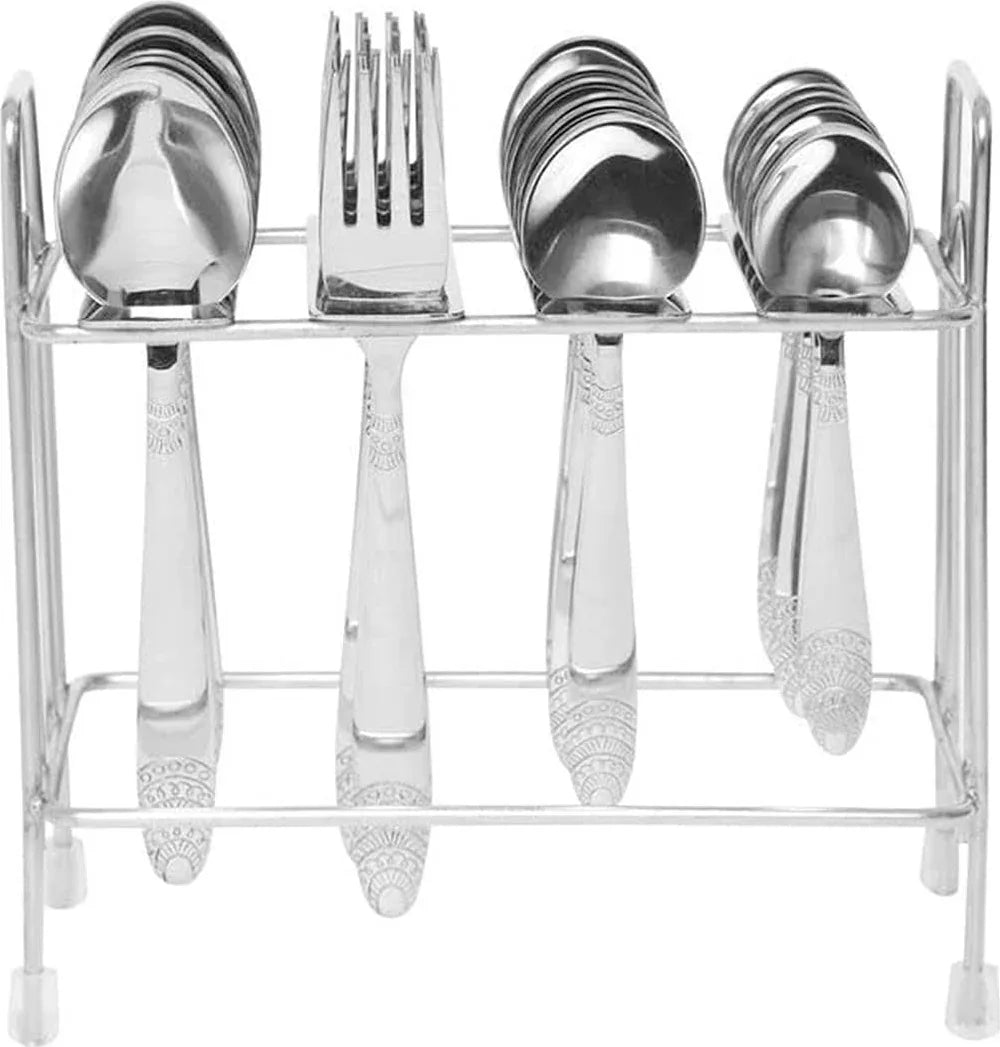 Kenwood Stainless steel 24 Pcs Cutlery Set With Stand in Silver Colour - HomeTown