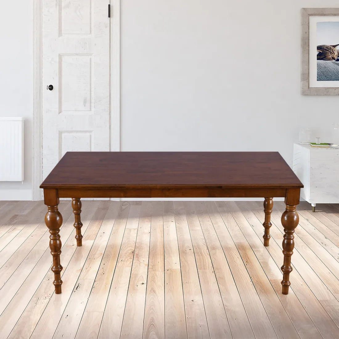 Tobago Solidwood 6 Seater Dining Table in Antique Walnut Colour - HomeTown
