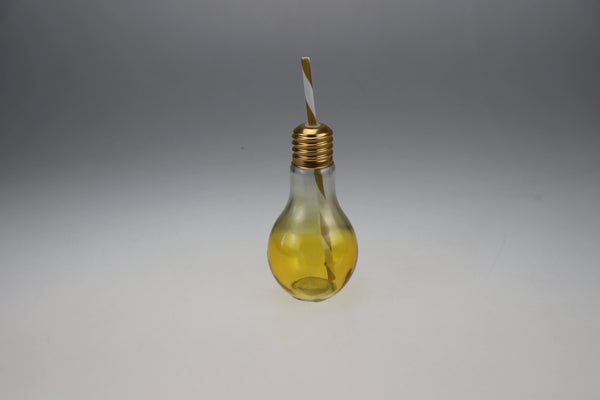 Milan Glass Bulb Sipper 400 Ml in Yellow Colour dimensions