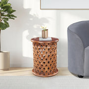 Sirohi Solidwood Side Table in Walnut Colour - HomeTown