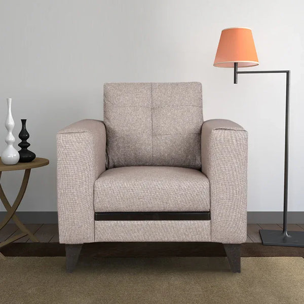 Garcia Fabric Single Seater Sofa in Brown Colour dimensions