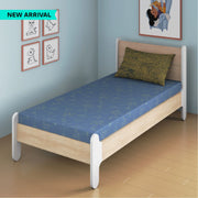 Constellation Glow Bamboo Cotton Single Fitted Bedsheet in Blue Colour - HomeTown