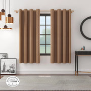 Nora Shades Solid Suede Dim Out Window Curtain 5 Feet in Brown Colour - HomeTown