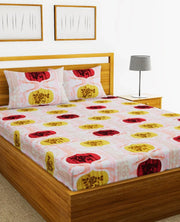 Essenza Cotton King Bed Sheet 220X254 CM in Pink Colour - HomeTown