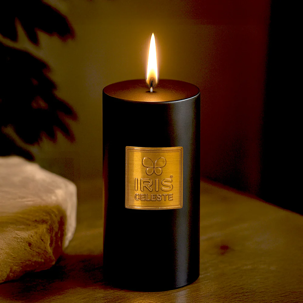 IRIS CELESTE  PILLAR CANDLE  ICAC09013BO