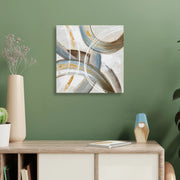 Ilona Abstract Brush Strokes Handmade Canvas Painting 30x30 Cm in Light Blue Colour - HomeTown