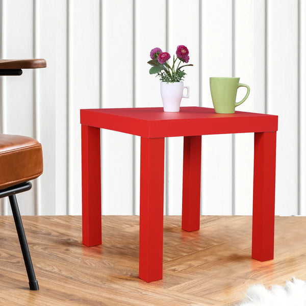 Larix Engineered Wood Side Table in Red Colour dimensions