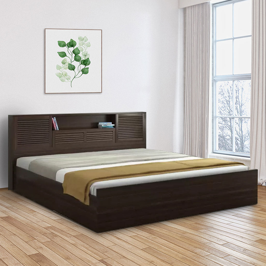 Bolton King bed with Hydraulic storage in Wenge Colour