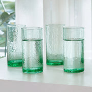 Ikigai Hammered Water Glass Set of 4 in Green Colour - HomeTown