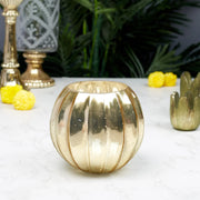 Phiona Glass Pumpkin Handcrafted Mercury Votive 14 Cm in Gold Colour - HomeTown