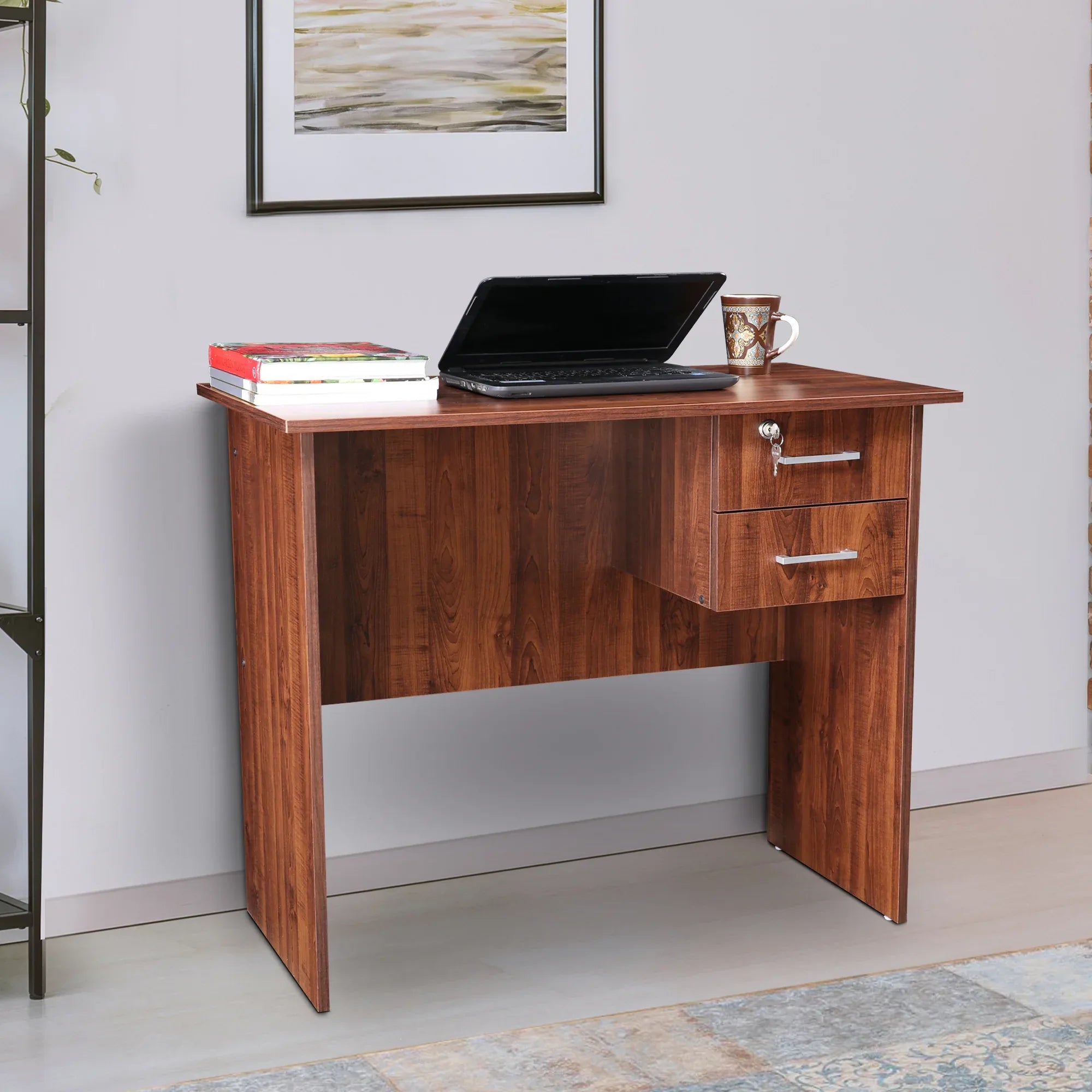 Simply Engineered Wood Study Table in Walnut Colour - HomeTown