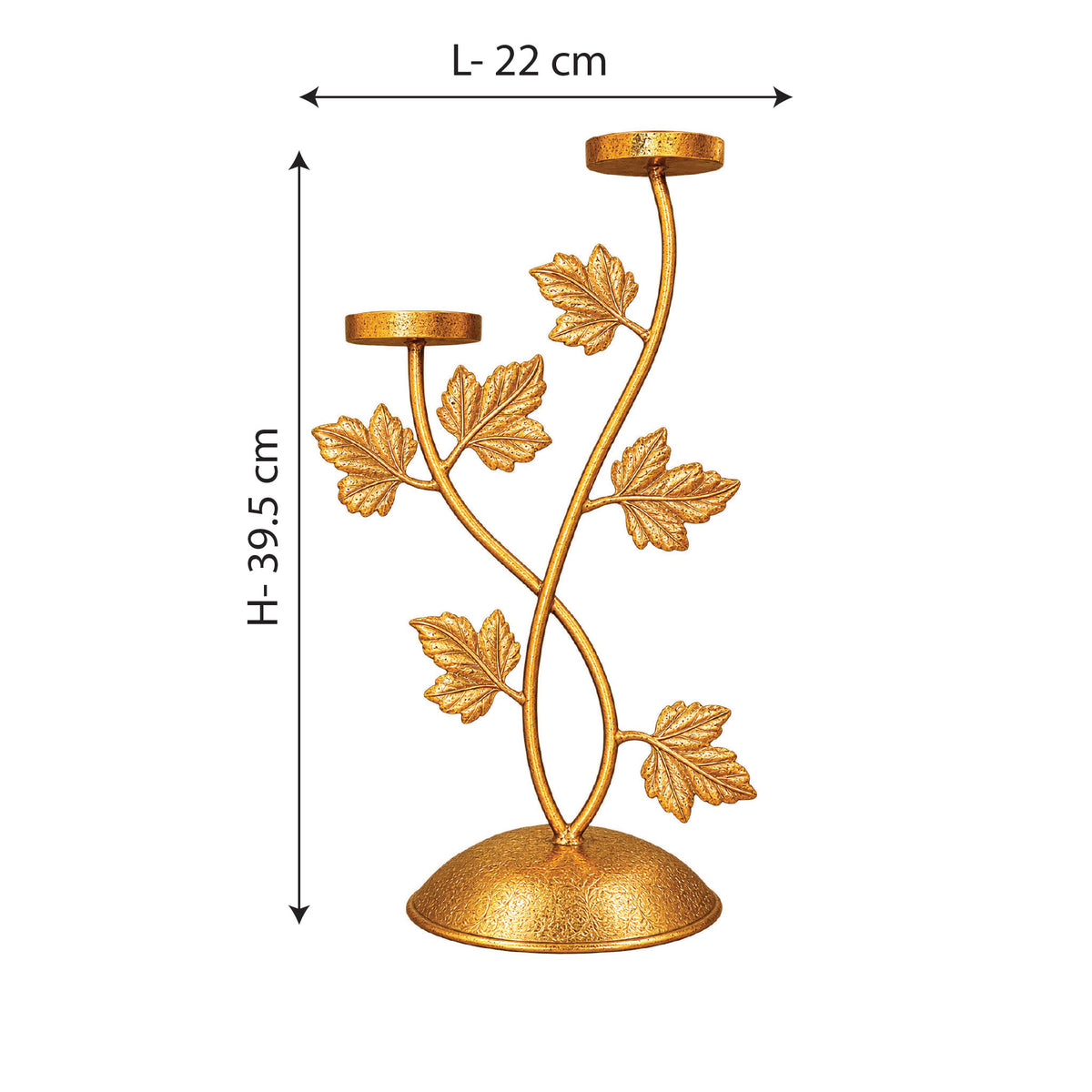 CGI Luxe Utsav Dual Votive Tea Light Gold Finish | 22X13X39.5 cm