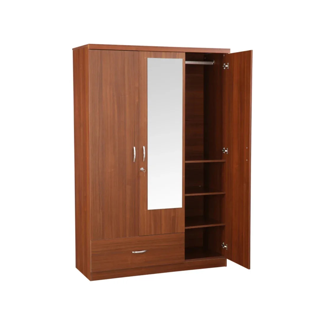 Ultima 3 door wardrobe in Walnut Finish - HomeTown