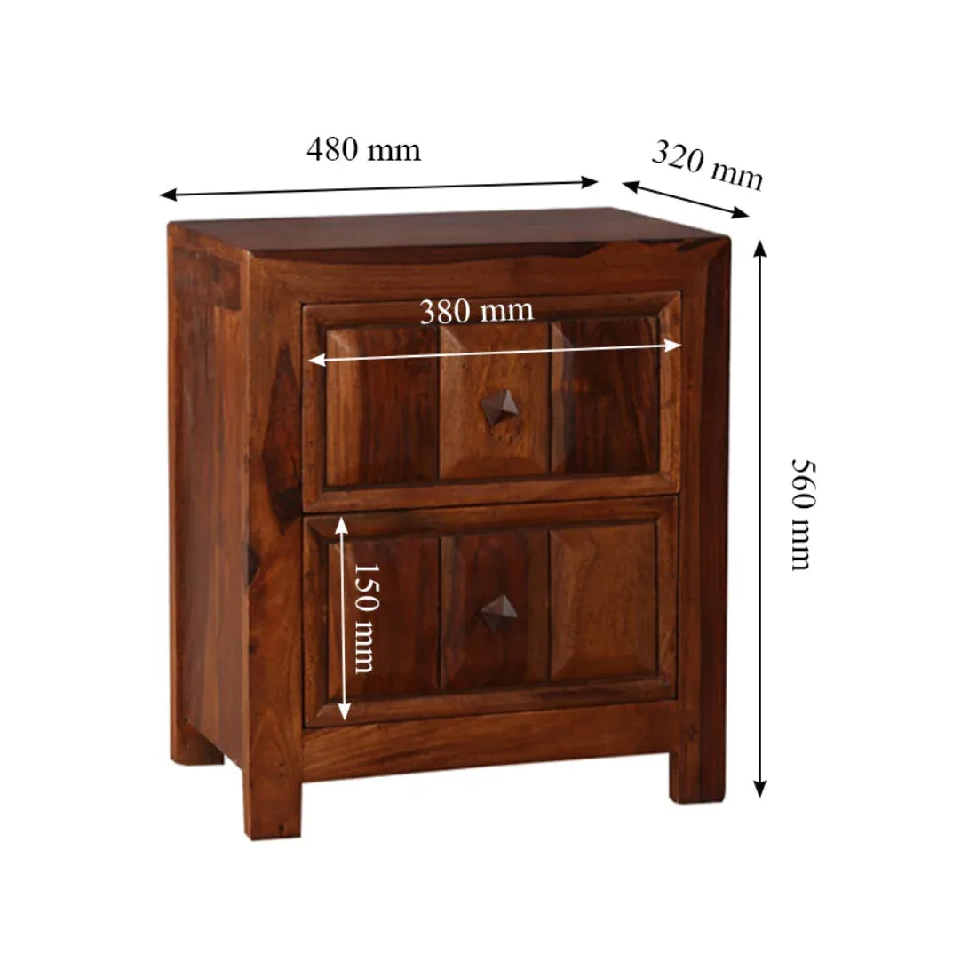 Woodrow Sheesham Wood(Rosewood) Night Stand in Honey Colour - HomeTown