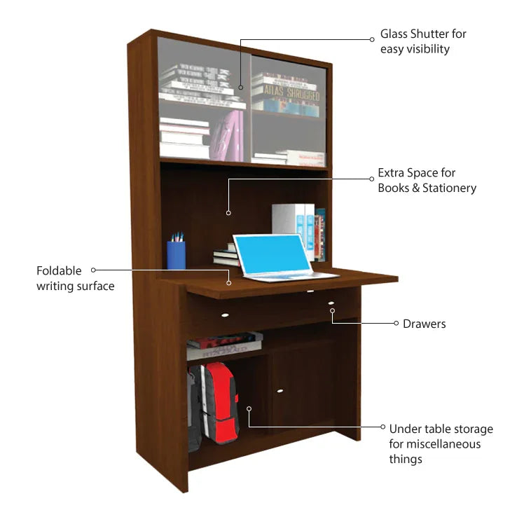 Rhombus Study Table Study Table in Wenge Colour - HomeTown