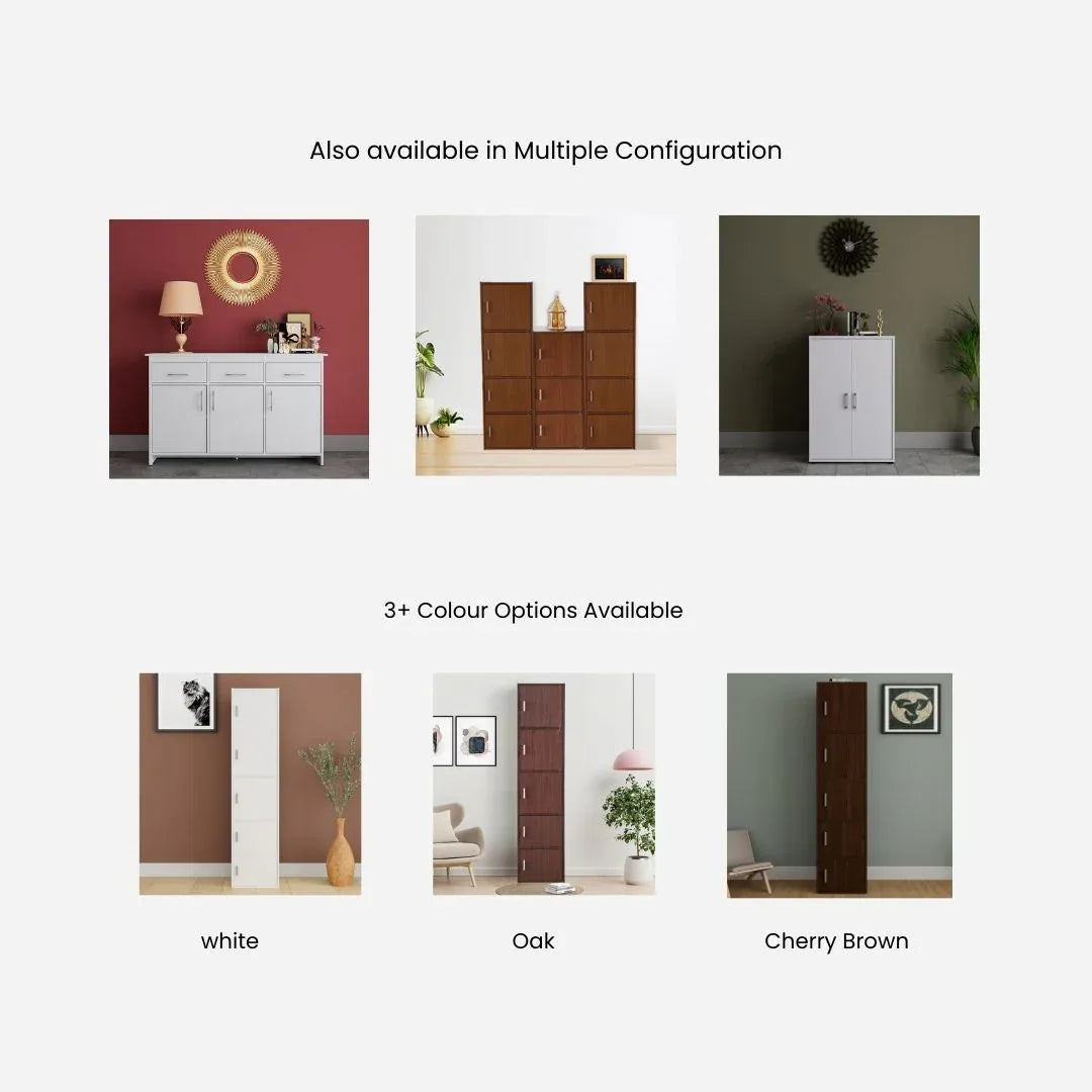 Albert Engineered Wood 3 Door Cabinet in Cherry Brown Colour - HomeTown